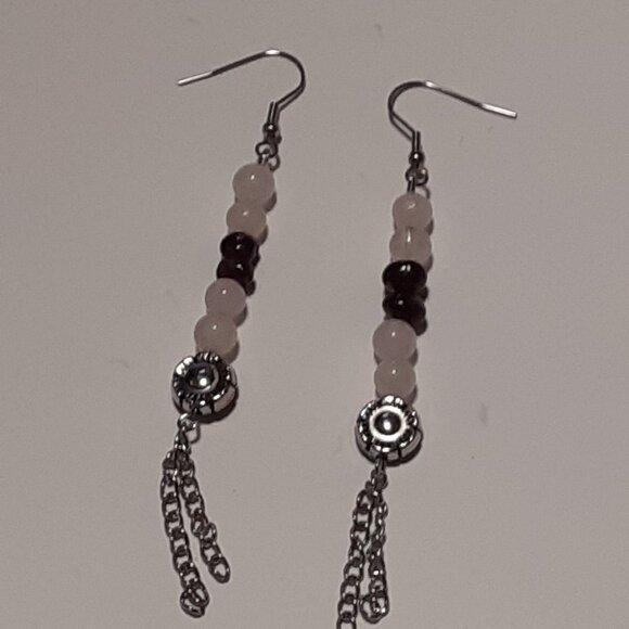 Handmade Garnet and rose quartz necklace, bracelet, earrings - Picture 7 of 8